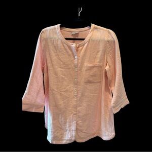 J. Jill Textured 100% Cotton Button-Detail Top – NWOT – Size Small